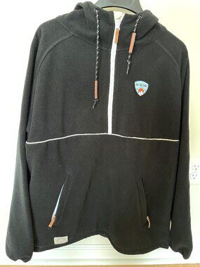 Ski The East Trekker Half Zip Hooded Fleece Black Men's Size XL Pullover Hoodie